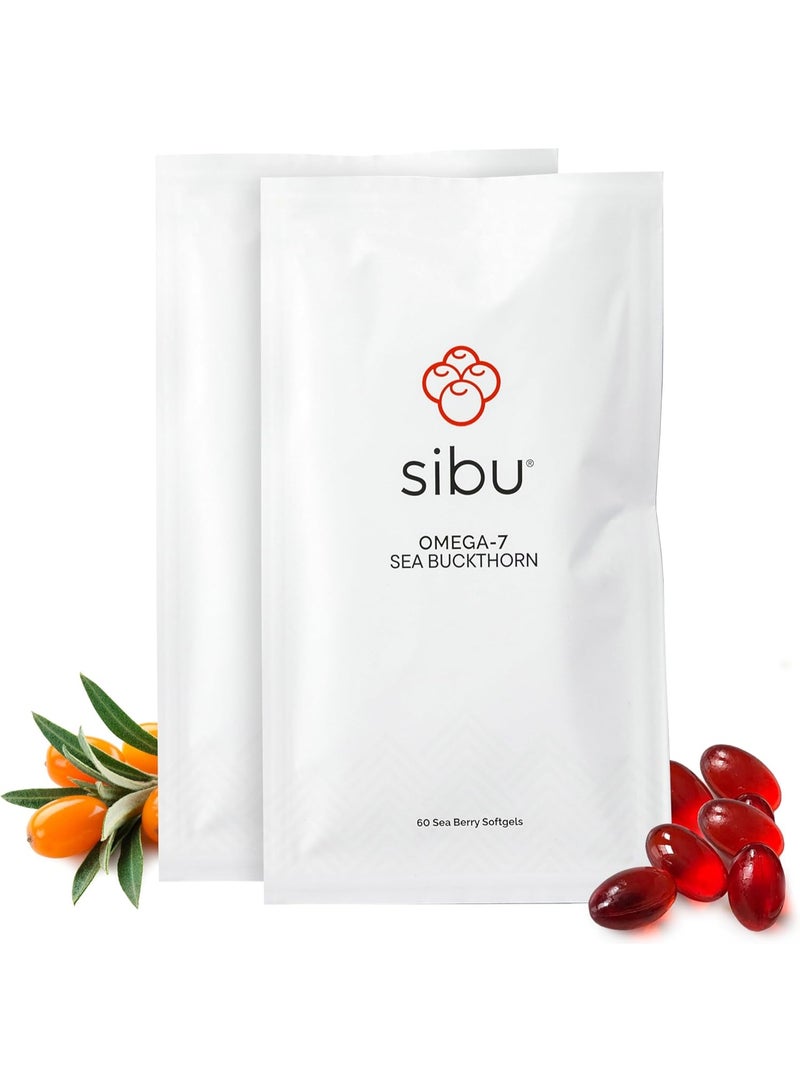 SIBU Himalayan Sea Buckthorn Omega-7 Softgels (60-Day Refill Sachet) – Supplement for Healthy Skin, Hair, Nails and Dryness - Image 1